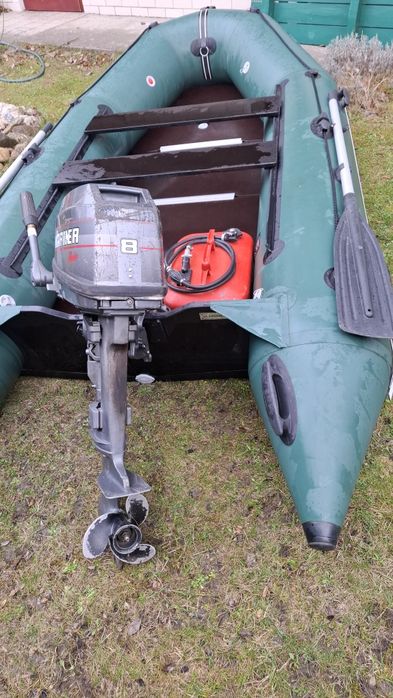 Ponton Bark BT-330SD z kilem + silnik Mariner 8 sprawny komplet.