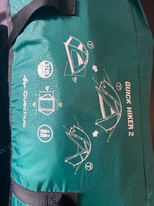 Barraca QUECHUA TEND 2px + Colchão + Sleeping bag + Bomba de ar