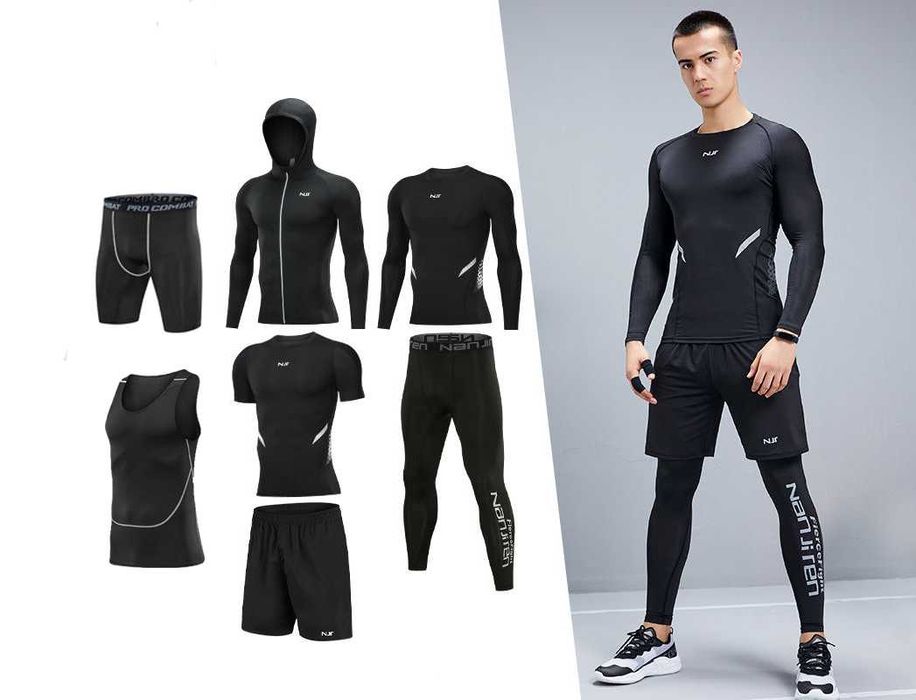 Компрессионная одежда 7 в 1 рашгард, леггинсы, футболка, шорты и худи!