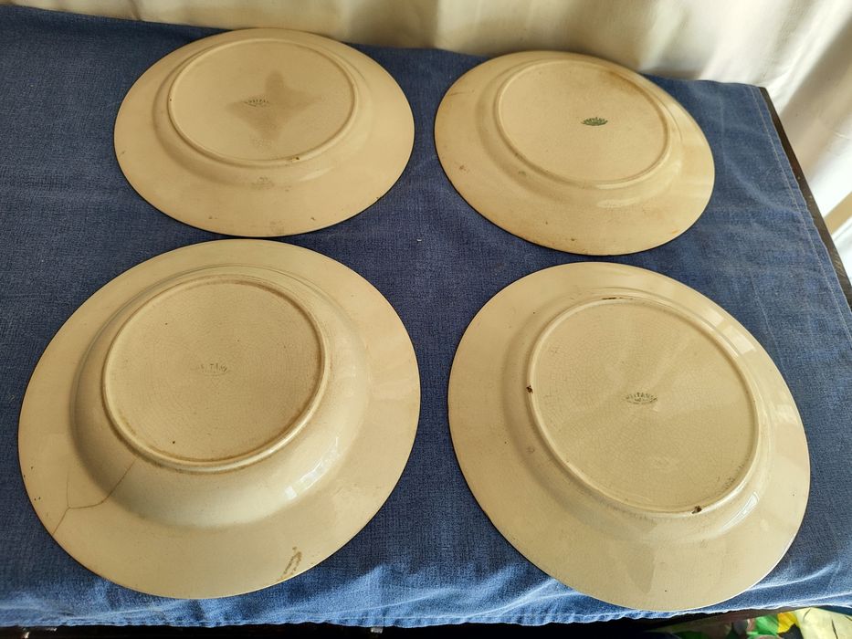 Lote 4 Pratos Antigos – Fábrica Cerâmica Lusitânia (Coimbra, Anos 30)