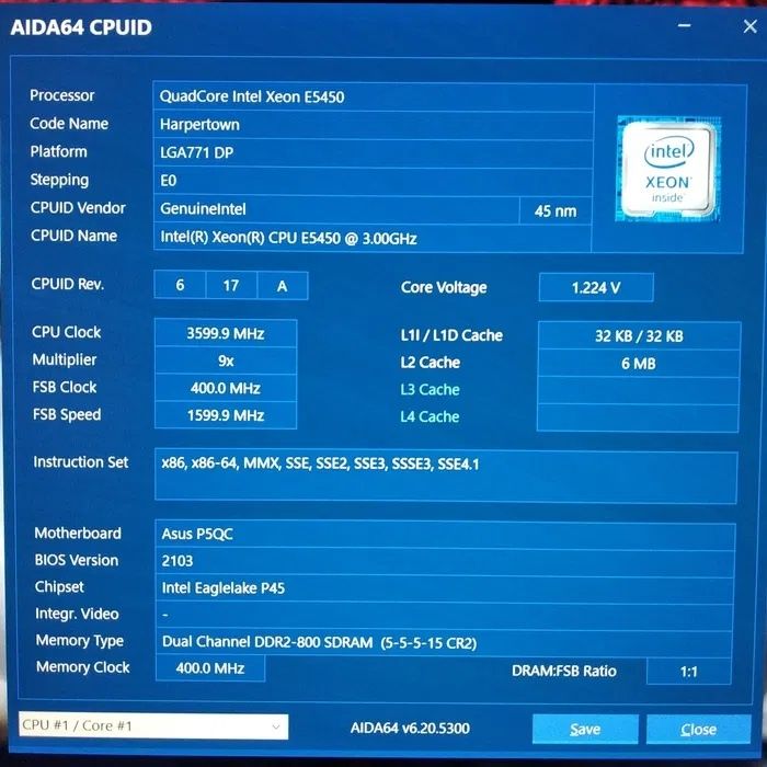 ТОПОВАЯ ASUS P5QC s775, P45, FSB 1600, DDR2/DDR3, под XEON e5450 x5470