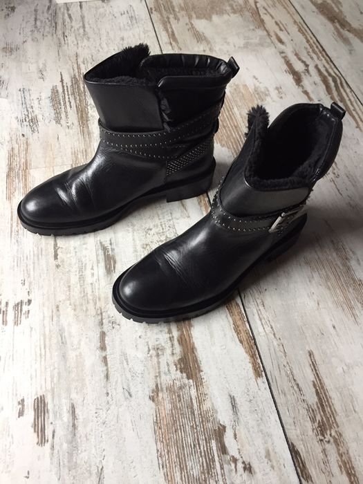 Zara skórzane kozaki ocieplane 41