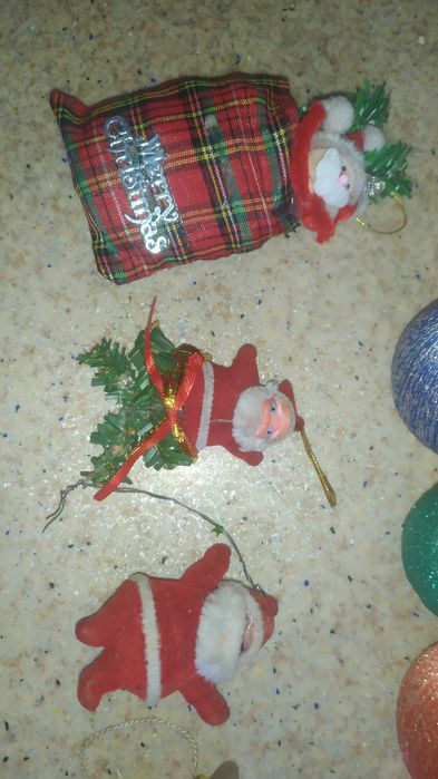 Новогодние ёлочные игрушки санта клаус колокольчик барабан подсвечник