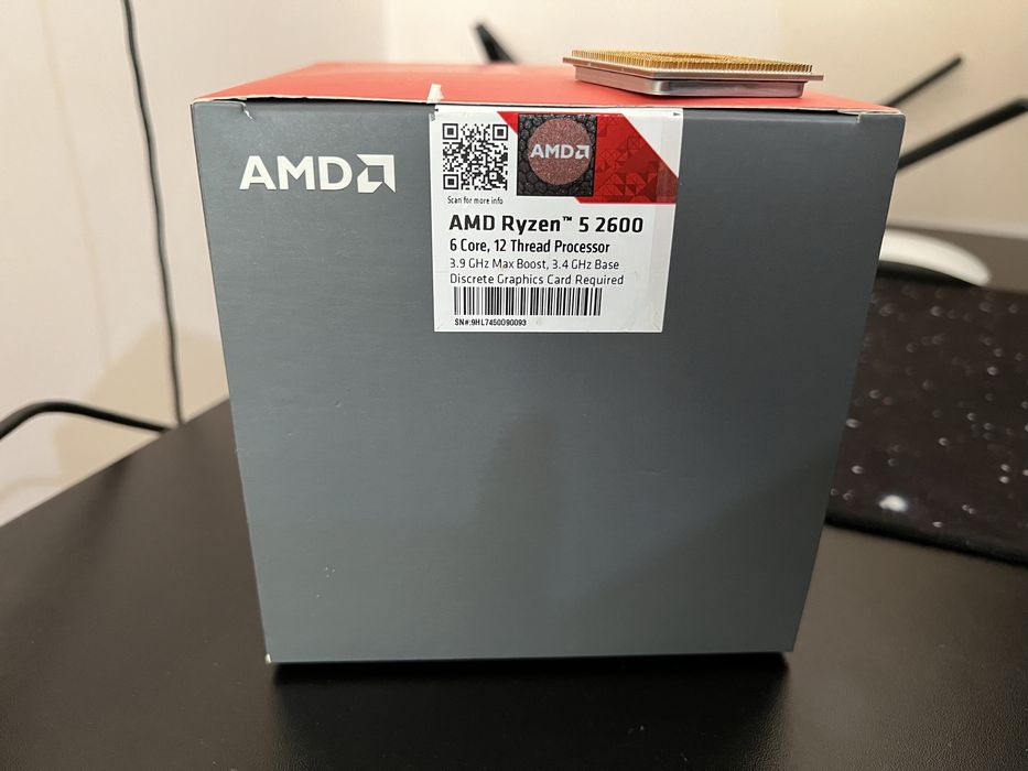 AMD Ryzen 5 2600 Box, AM4 + PC Cooler GI-UX4 Red