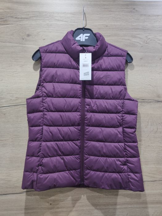 Kamizelka bezrękawnik puchowy damski 4F rozmiar S śliwkowy
