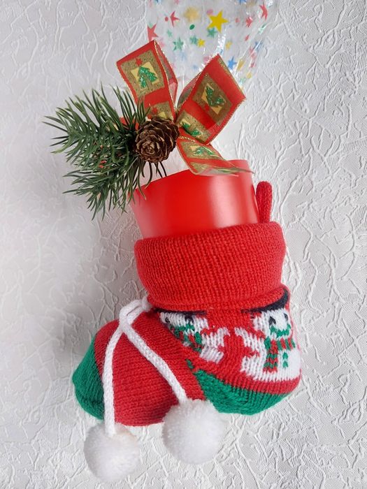 Різдвяний чобіток/ упаковка для подарунків/ новорічний декор