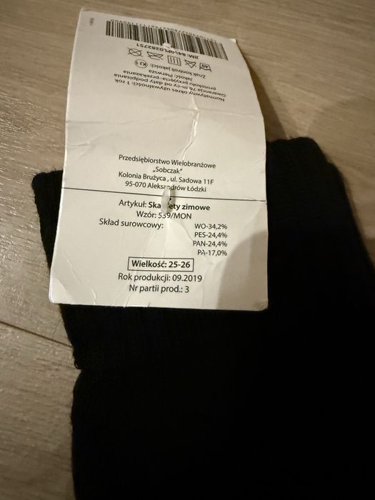 Skarpety zimowe wojskowe rozmiar 25/26