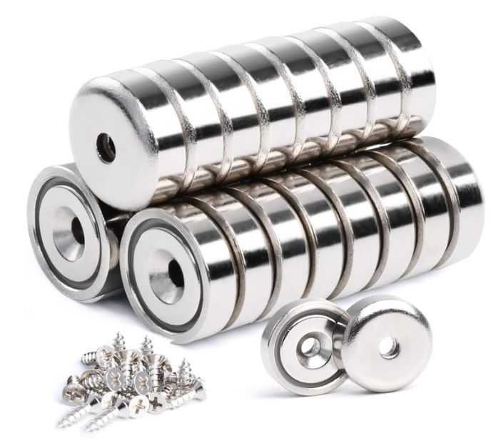 Zestaw 18 magnesów z otworem, udźwig do 10kg, średnica 20mm OCEUMAOA