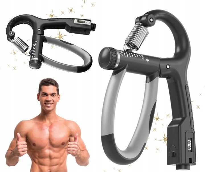 ŚCISKACZ DO RĄK Do Ćwiczeń MIĘŚNI DŁONI z Regulacją OPORU i Licznikiem