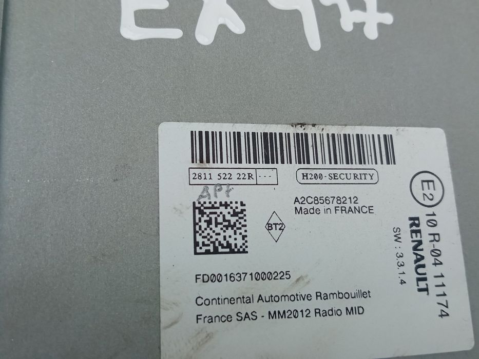 Rádio / auto-rádio RENAULT Zoe (BFM_)