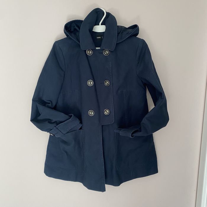 Rozkloszowany/ciążowy płaszczyk z kapturem Asos rozm.38