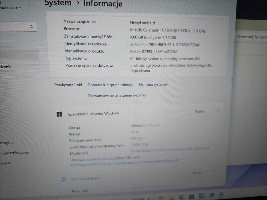 Laptop Asus Laptop ASUS Vivobook Go 15 E510KA-EJ485WS / CZ-WA