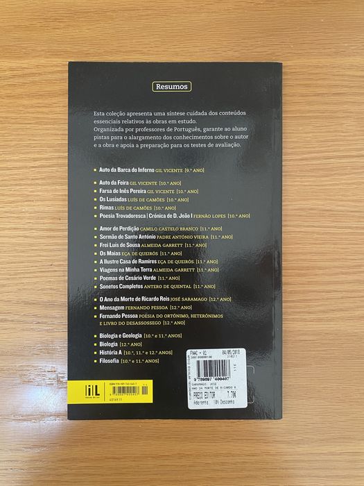 Livro “Resumos: O Ano da Morte de Ricardo Reis”