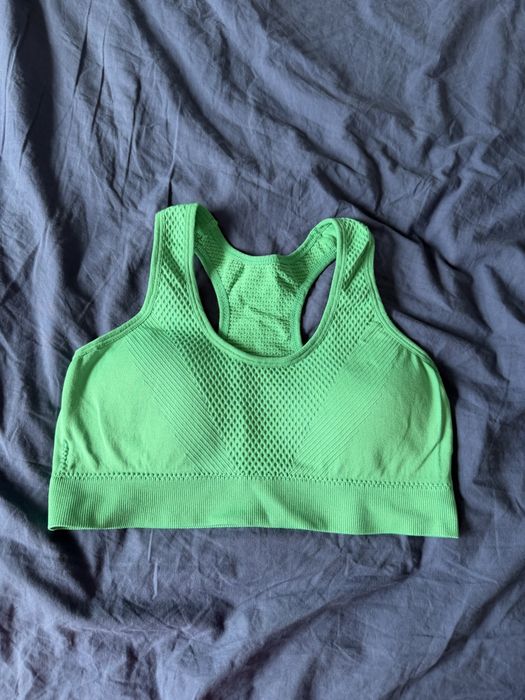 Zielony sportowy top stanik sportowy fitness bokserski