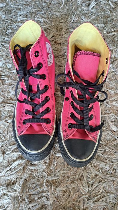 Converse all star rosa choque/pink high top double tongue - vintage