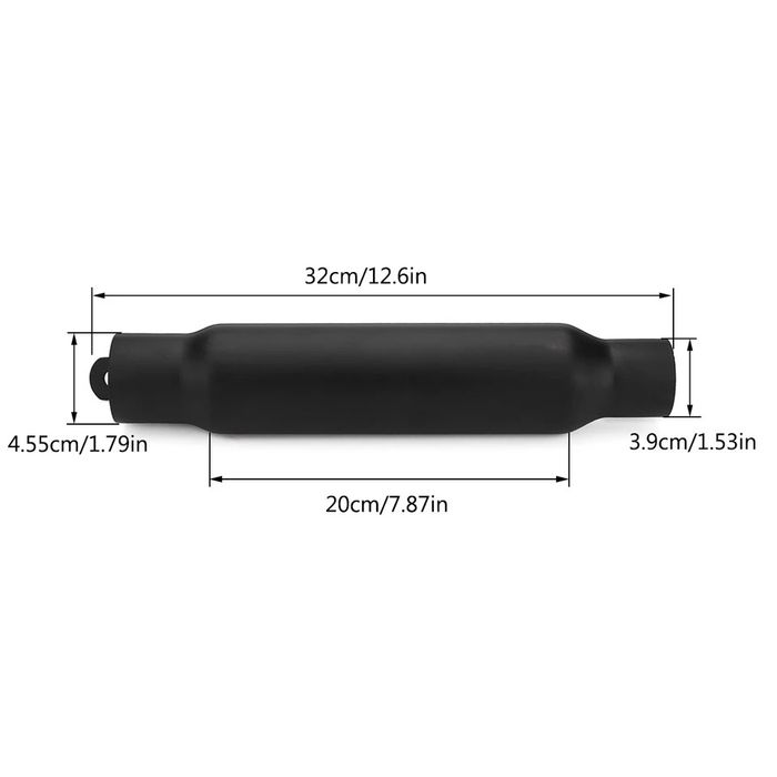Escape curto 32 cm  moto cafe racer cromado ou preto