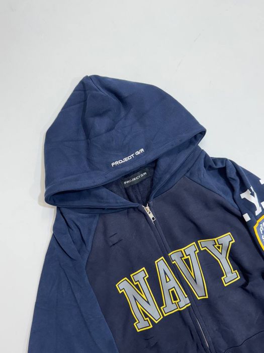 зип худи Project G/R NAVY deconstructed zip up