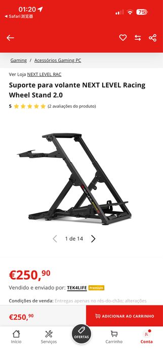 Thrustmaster T598 + Suporte (Racing Wheel Stand) – Como novo