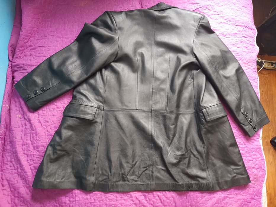 Шкіряний піджак подовжений