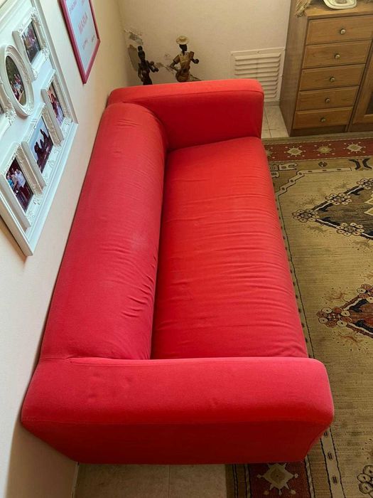Sofá 3 lugares (vermelho ou azul)