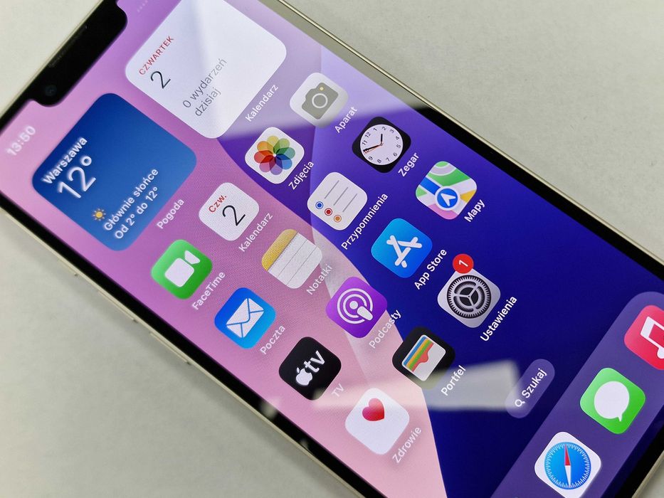 Iphone 13 128GB/ Starlight/ Bat 100%/ Grade A-/ Gwarancja + ładowarka