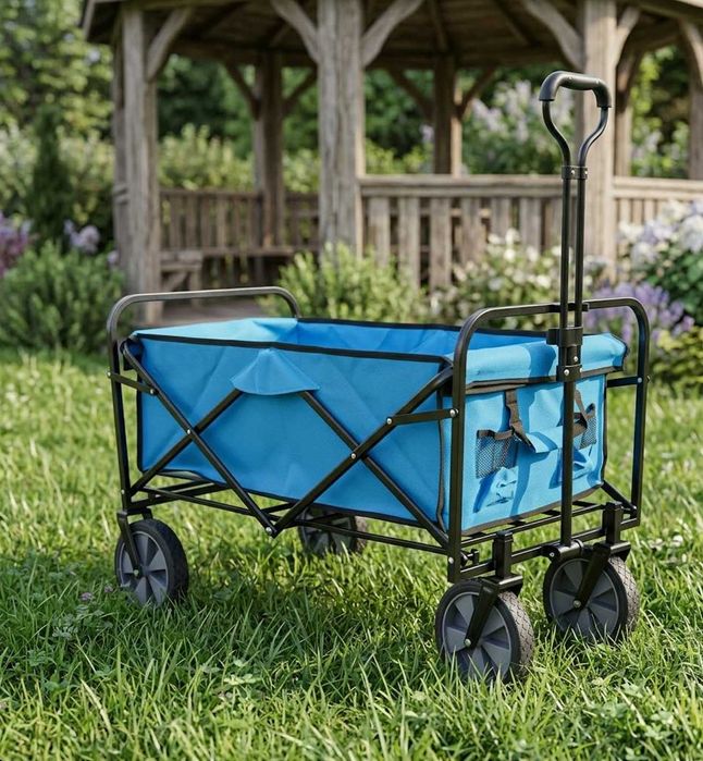 Wózek Wędkarski Transportowy Plażowy Niebieski 145L 2w1 +GRATIS Siatka