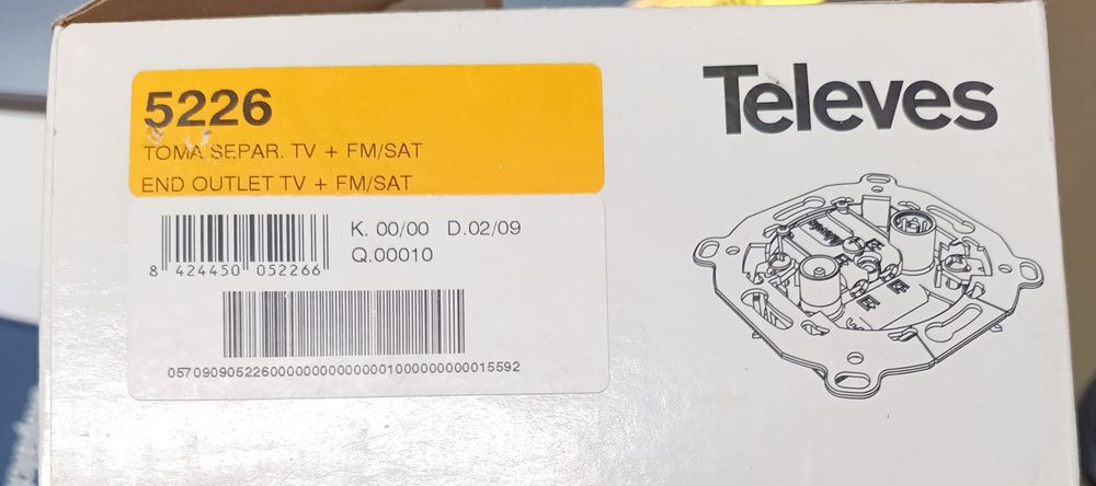 Tomada TV+ FM/SAT - TELEVES 5226 X9 - novos