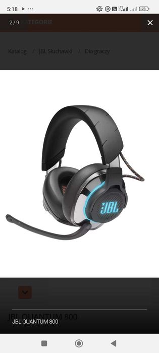 JBL QUANTUM 800 słuchawki w super stanie