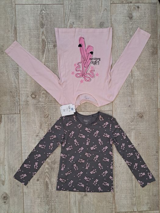 Bluzki/ T-shirty, baletki - 2 pak - rozm 128