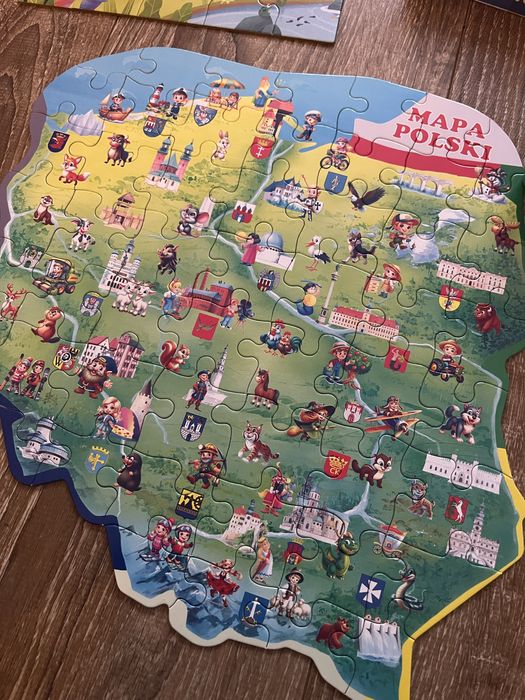 Puzzle - mapa Polski + zwierzęta