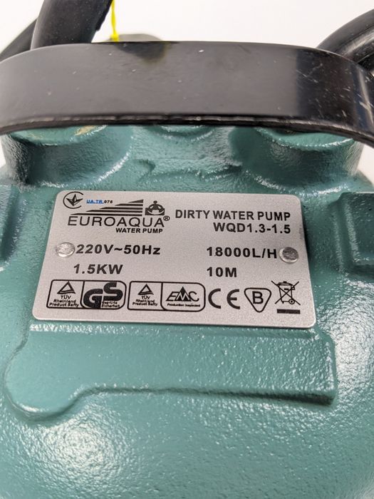 Потужний фекальний насос Euroaqua 1.3-1.5