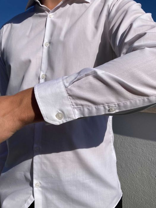 Camisa branca Slim Fit para fato