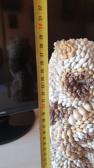 Miszelki muszle Sowa z muszelek 28cm