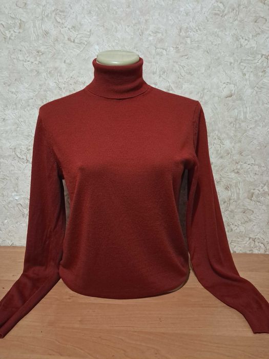Гольф 100% вовна Uniqlo бордовий