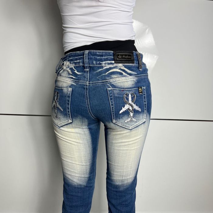 Spodnie Blue Queen Y2K Damskie Vintage Avant Garde Japan Style 2000s