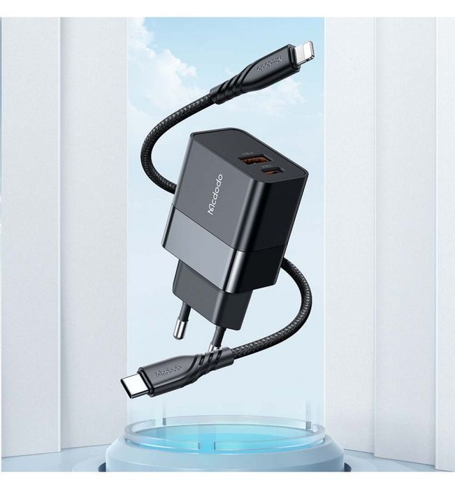 Ładowarka sieciowa Mcdodo CH-1952 USB + USB-C, 20W + kabel USB-C do