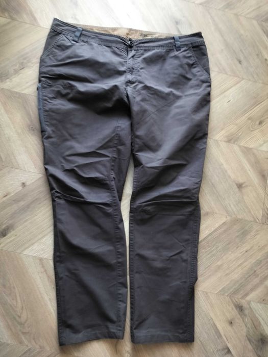 Quechua męskie spodnie 2XL materiałowe bawełna szare wygodne pas104