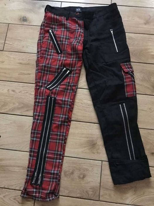 NOWE Spodnie PUNK 36 Tartan BaweŁna