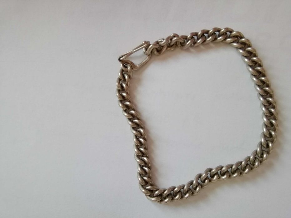 Srebrna bransoletka, Pancerka, curb chain, Warmet.