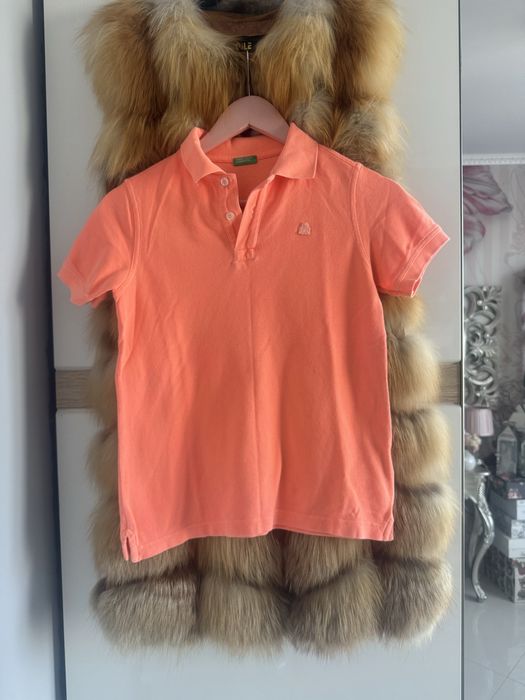 Benetton t-shirt polo bluzia z kołnierzykiem XS