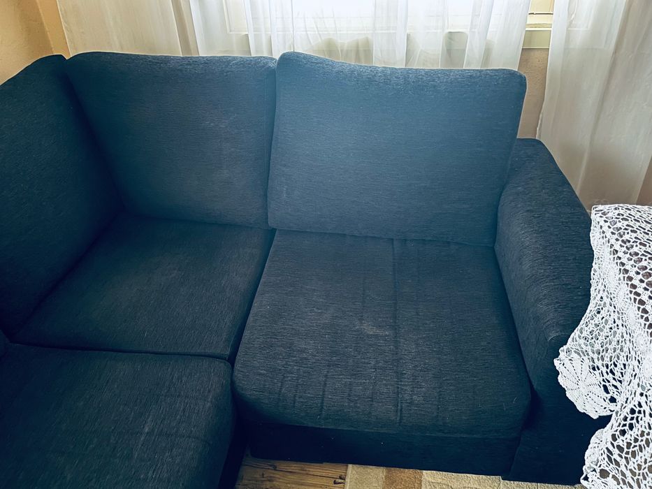 Sofá Preto 3 lugares em L