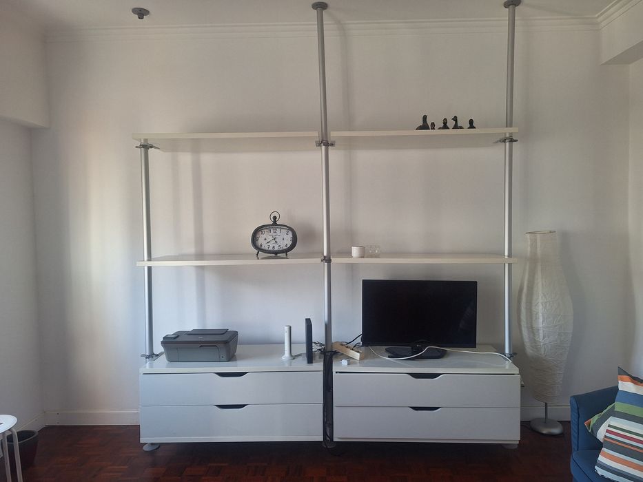movel - ikea - estrutura suporte tv e gavetas