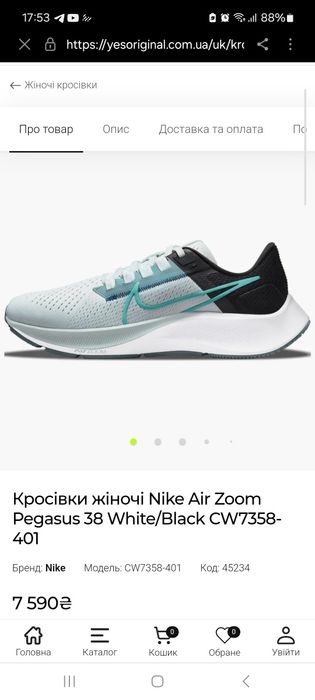 Nike air zoom Pegasus 38