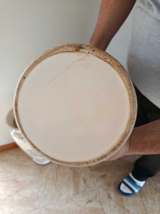 Pares de Vasos de Chão Cerâmica Pintados à Mão (51 cm) - Estilo Tradicional / Azulejo
