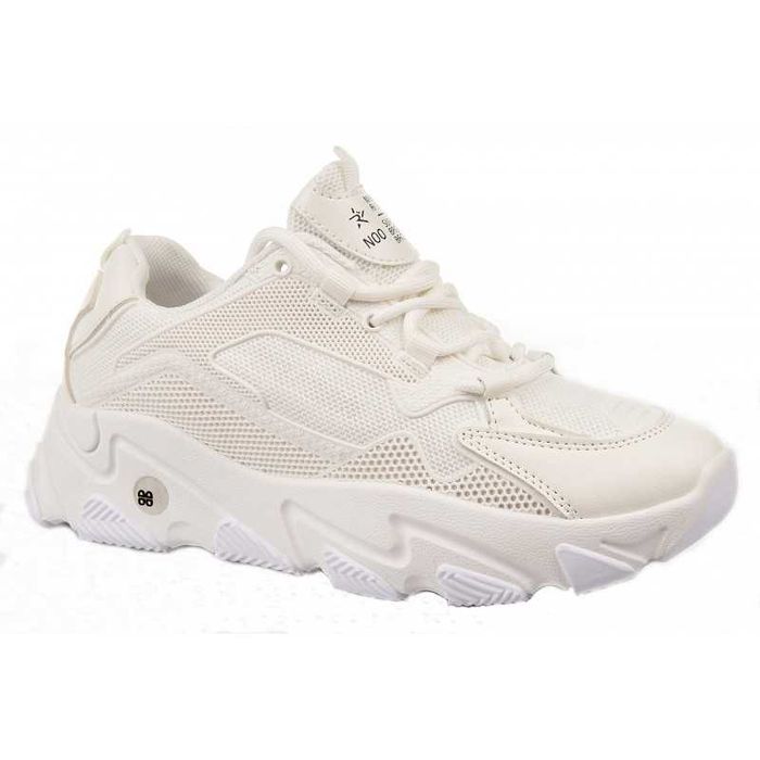 Sportowe sneakersy na grubej podeszwie białe r 38