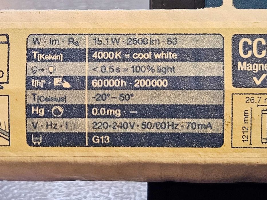 4x Tubo LED T8 120cm 15.1W 4000K G13 1 lado – OSRAM SubstiTUBE – NOVO