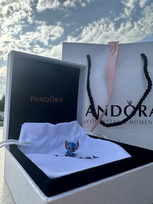 Charm / Charms Pandora Stitch Disney - Zawieszka Srebro Zestaw z pudełkiem i torebką