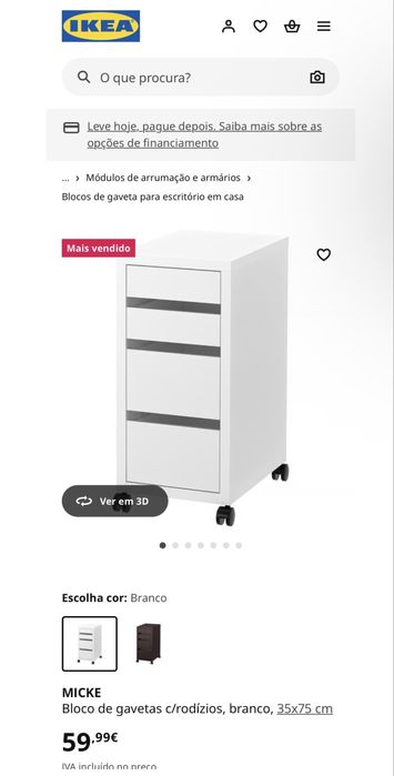 Secretaria branca IKEA completa