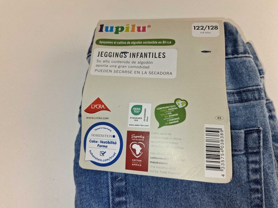 A135 Lupilu Spodnie Dziecięce Jeansowe Bawełna Organiczna 122/128