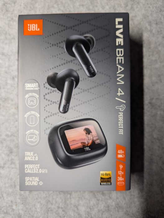 Nowe JBL Live Beam 4 ANC Czarne słuchawki dokanałowe